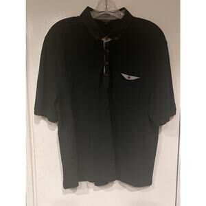 Ted Baker London Polo Men's 6 Shirt Black Pocket Short Sleeve Contrast Trim